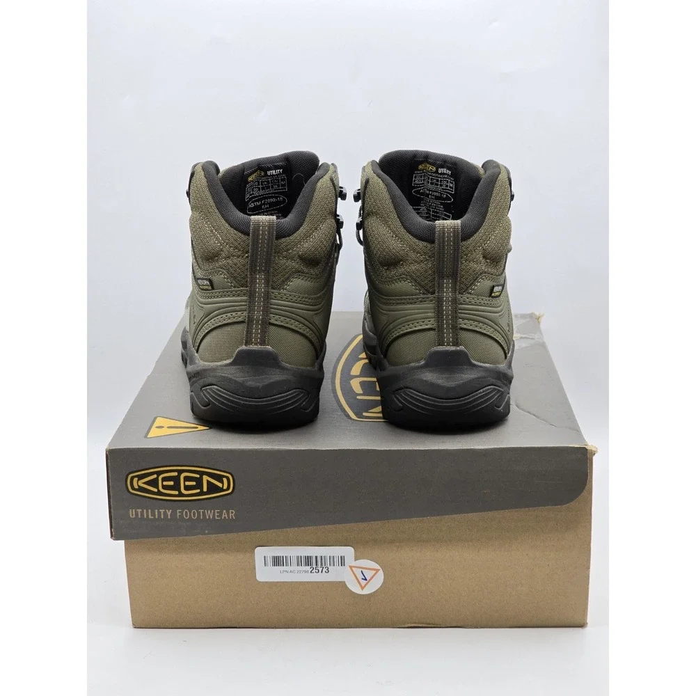 KEEN Utility Reno Mid Height Soft Toe‎ Athletic Work Boot Sz 8D Olive/black